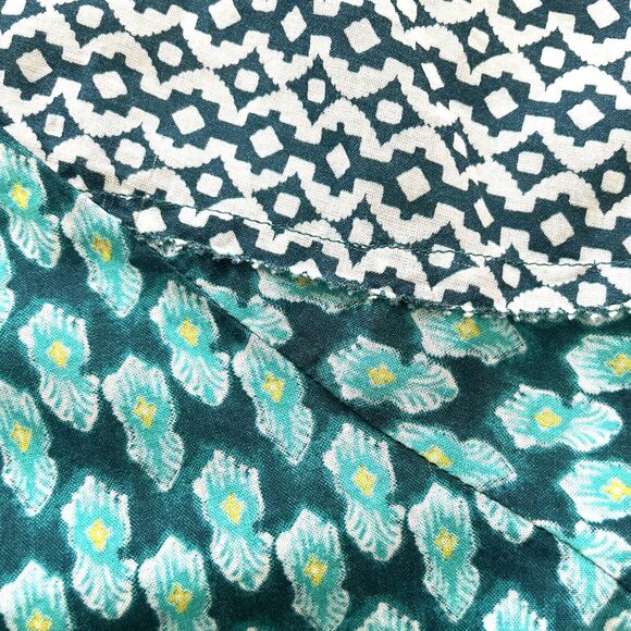 Sundance Stories Be Told Green Southwest Print Easy Button Up Shirt Top - Picture 6 of 14